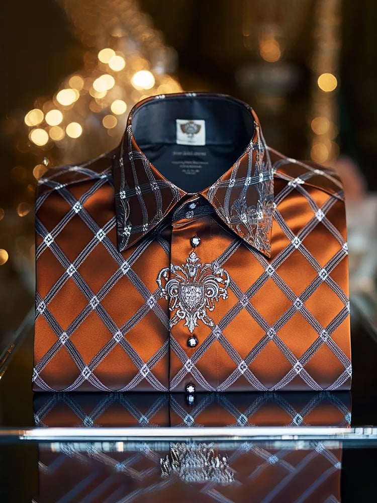 Camisa satén Luxe de manga larga con botones para hombre