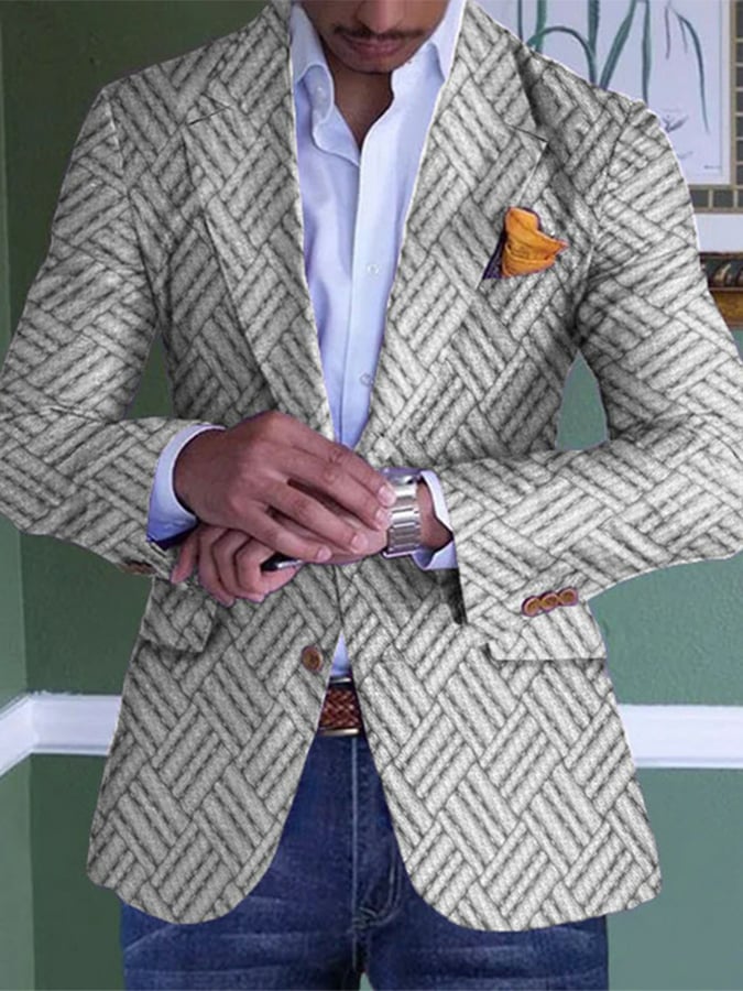 Saco de moda casual Two Buttont a cuadros para hombre