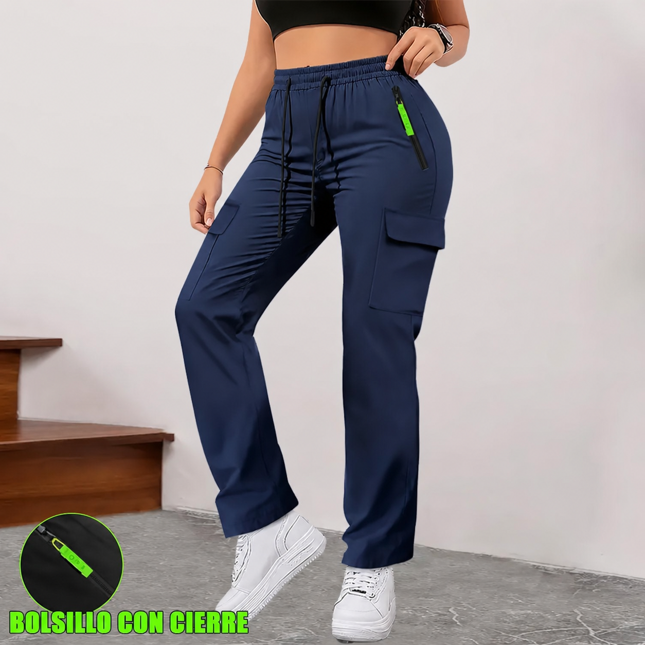 Pantalón cargo multibolsillos para primavera y verano · vista 7