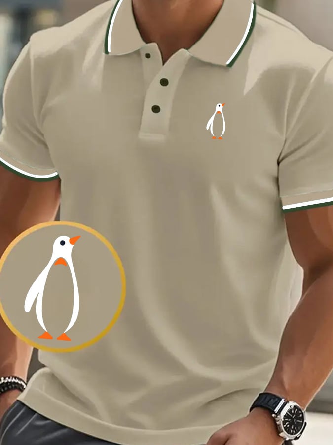 Camisa polo clásico casual with penguin estampado para hombre