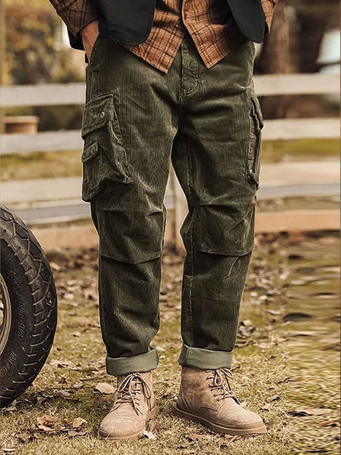 Para exterior vintage Waffle bolsillo Overalls para hombre