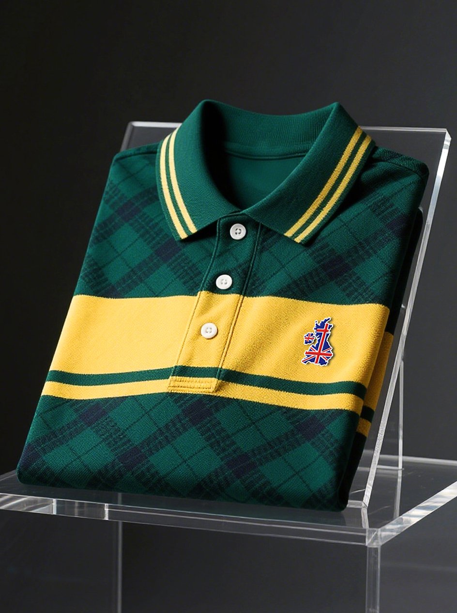 Camisa polo ejecutivo Union Jack casual Button de manga corta para hombre