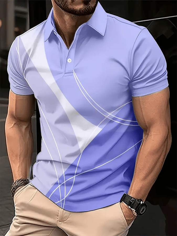 Camisa polo Golf casual estampado casual para hombre