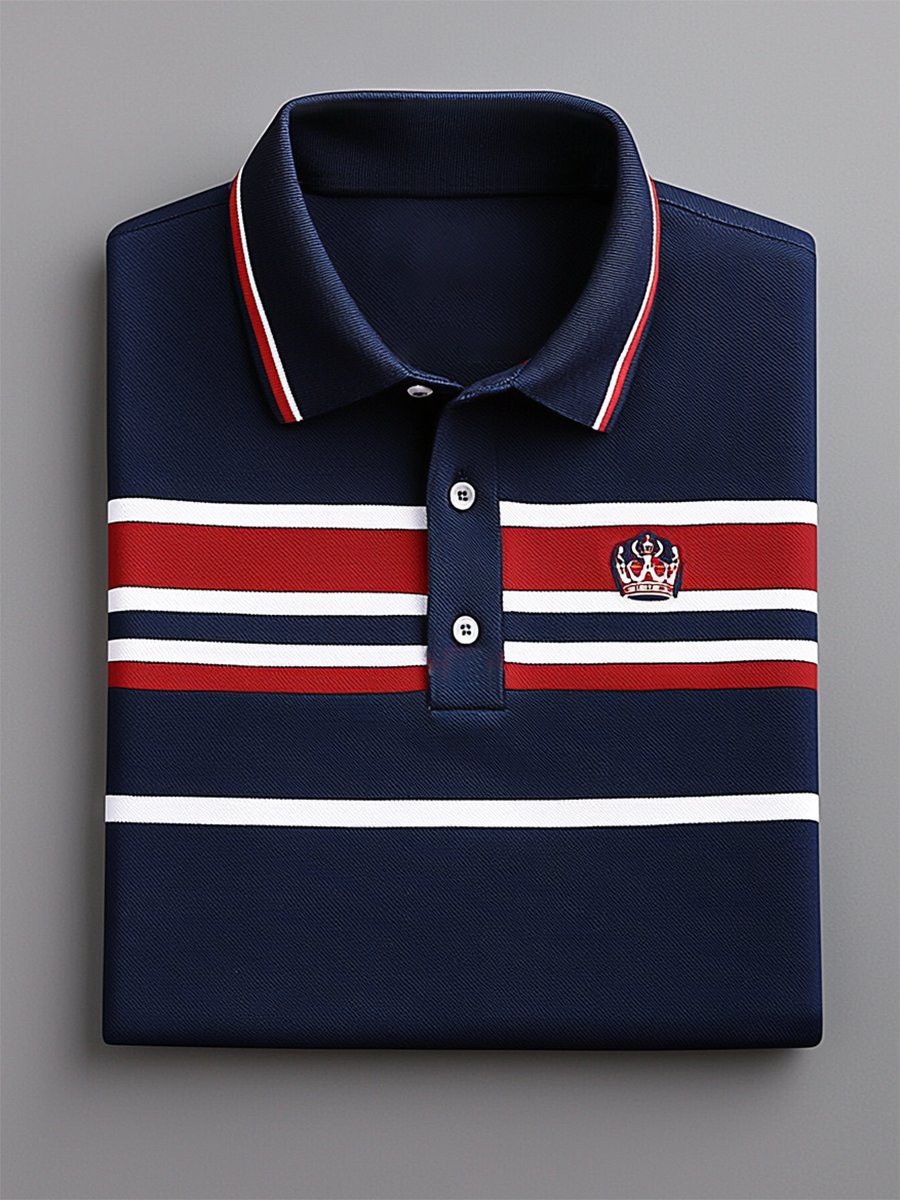 Camisa polo ejecutivo casual Button de manga corta para hombre