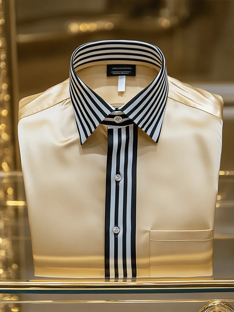 Camisa de lujo vintage de manga larga para hombre