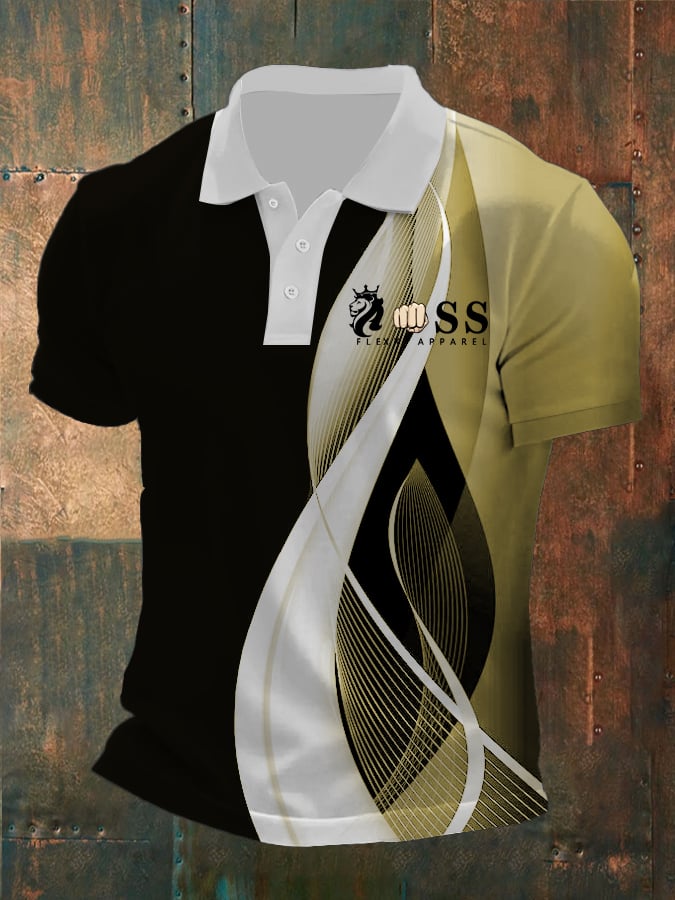 Camisa polo retro ejecutivo casual contrast color para hombre