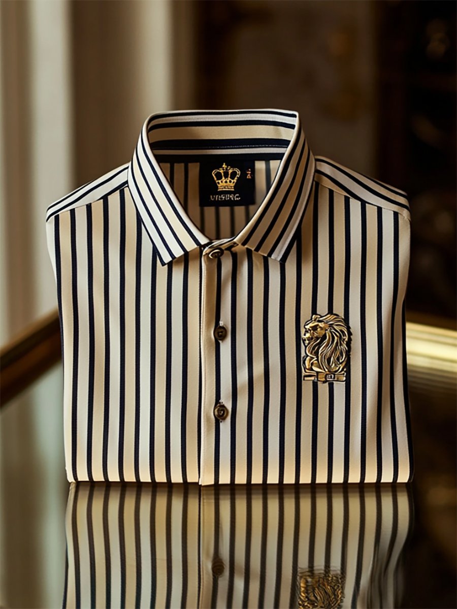 Camisa satén Luxe de manga corta con botones para hombre
