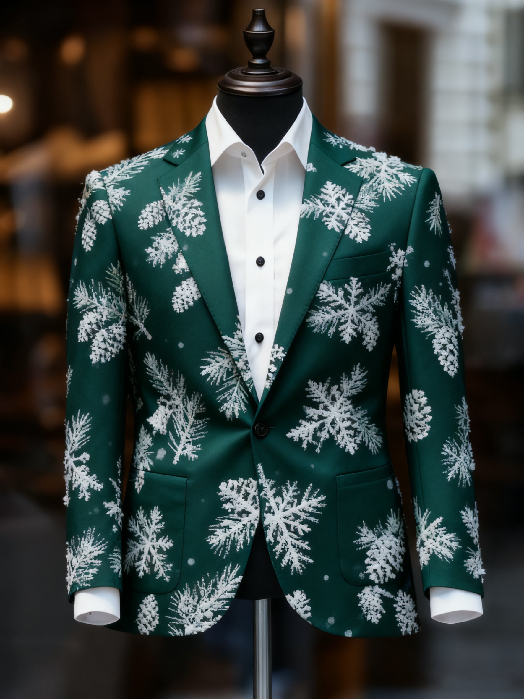 Christmas casual estampado Large bolsillo sacos para hombre