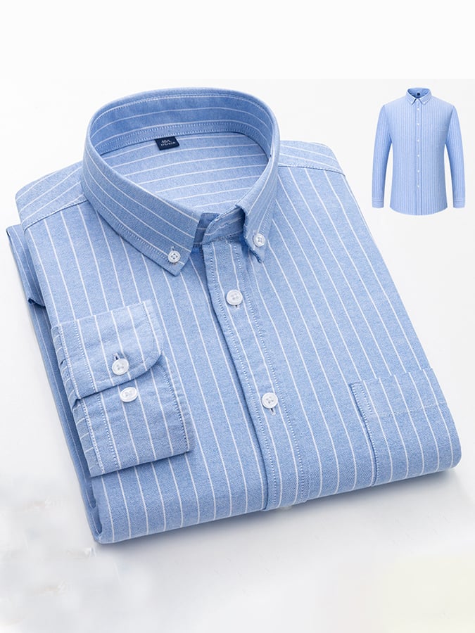 Camisa ejecutivo de algodón a rayas para hombre