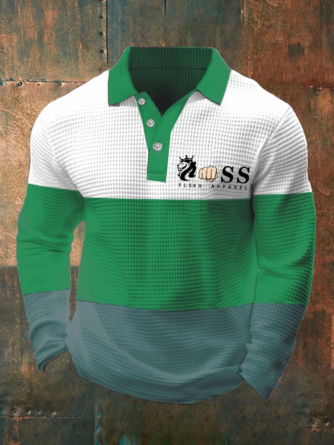 Ejecutivo casual Contrast Waffle Polo Top para hombre