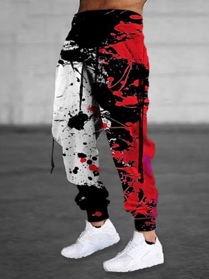 Casual estampado holgado Trousers para hombre