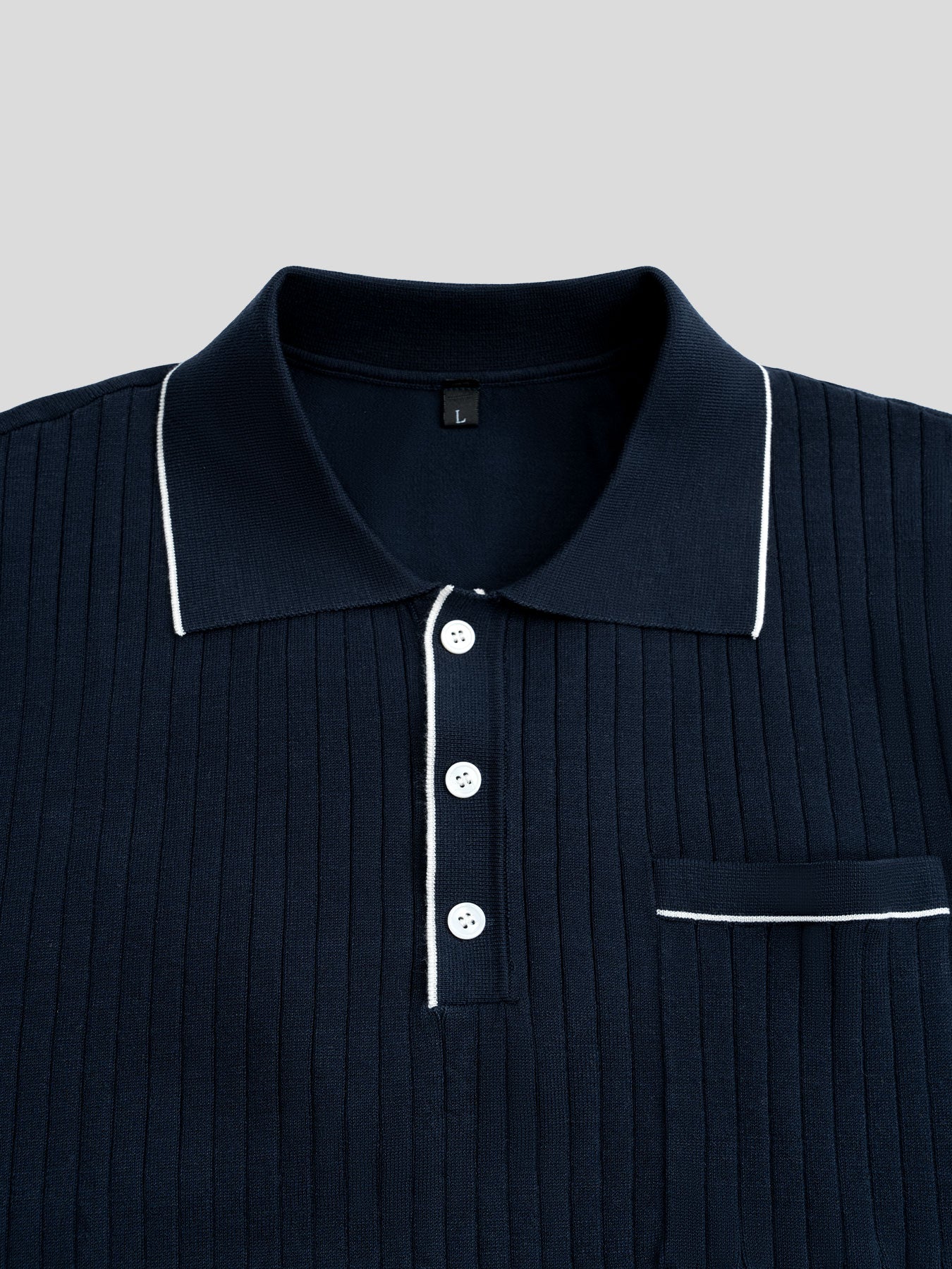 Gentletejido Contrast Color de manga corta tejidoted Polo