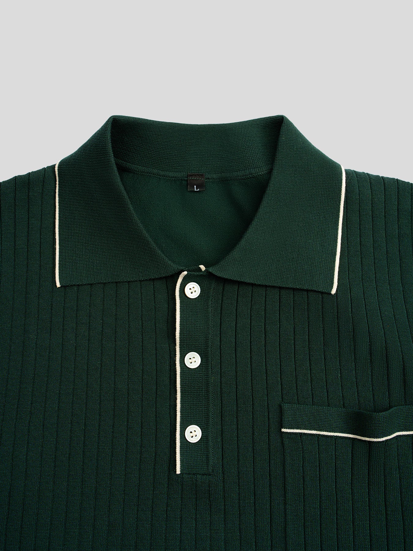 Gentletejido Contrast Color de manga corta tejidoted Polo