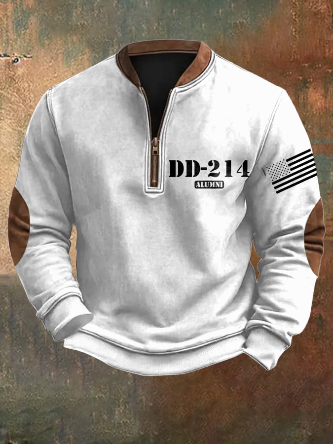 Sudadera retro Veteran Zip cuello para hombre