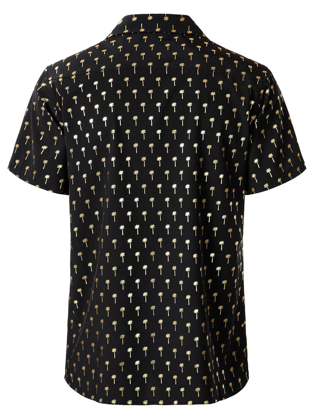 Camisa Golden Palm Tree Cuban Collar de manga corta para hombre