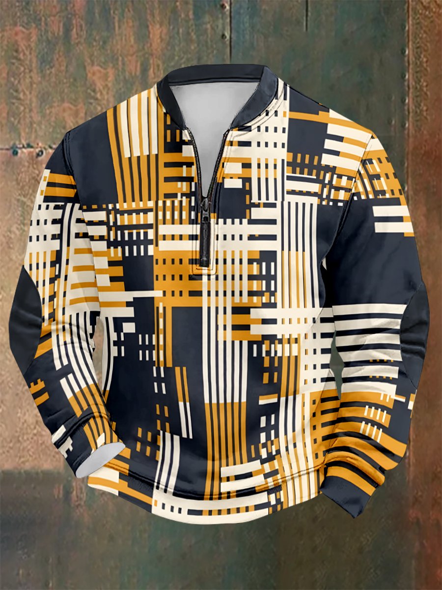 Sudadera vintage geométrico Style estampado para hombre