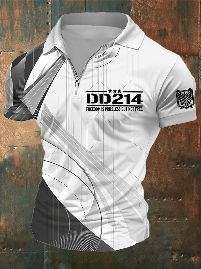 Camisa polo Independence Day DD-214 solapa Button para hombre