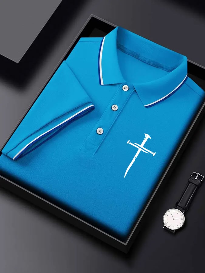 Camisa polo clásico Cross estampado para hombre