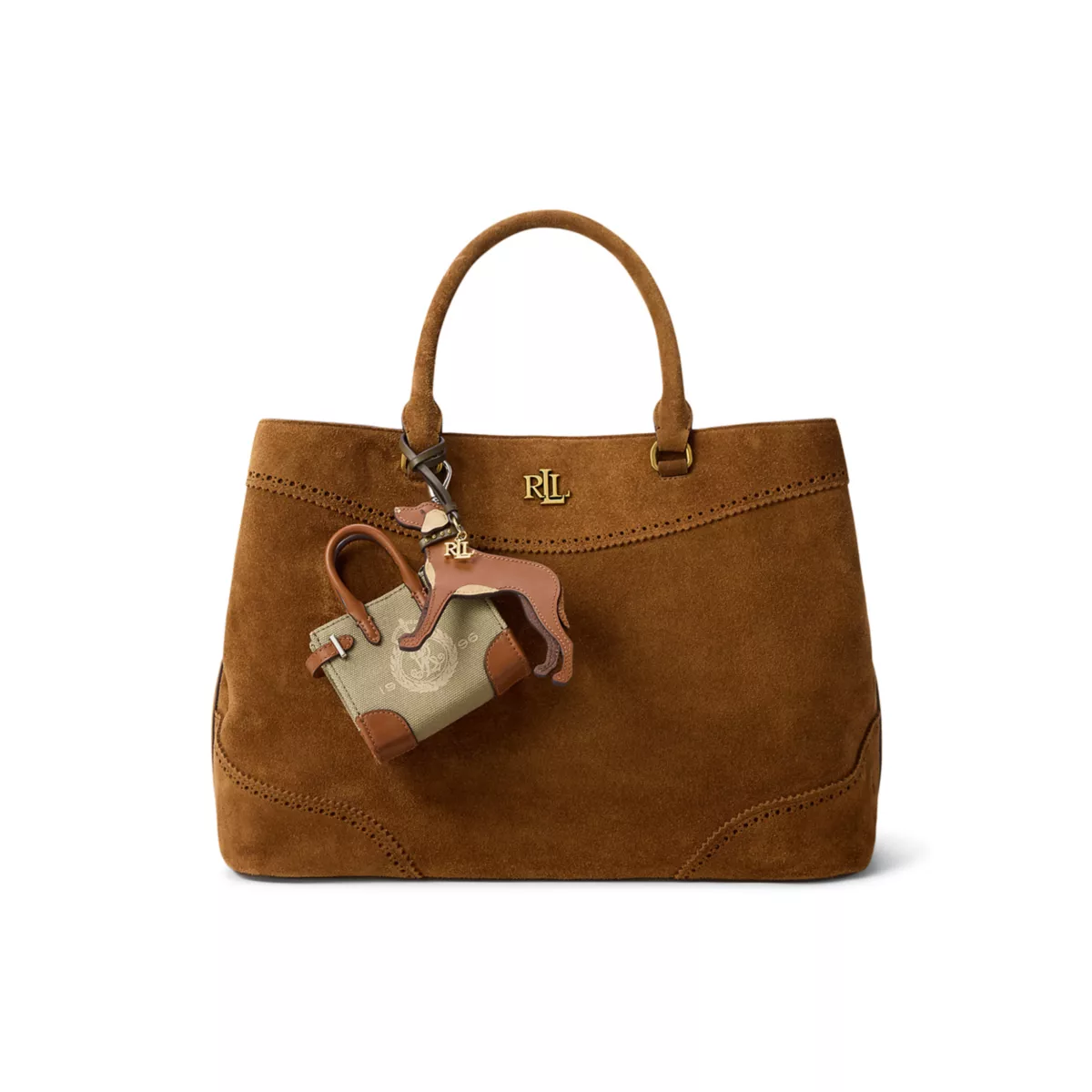 Suede-Trim Leather Vizsla Charm - 6