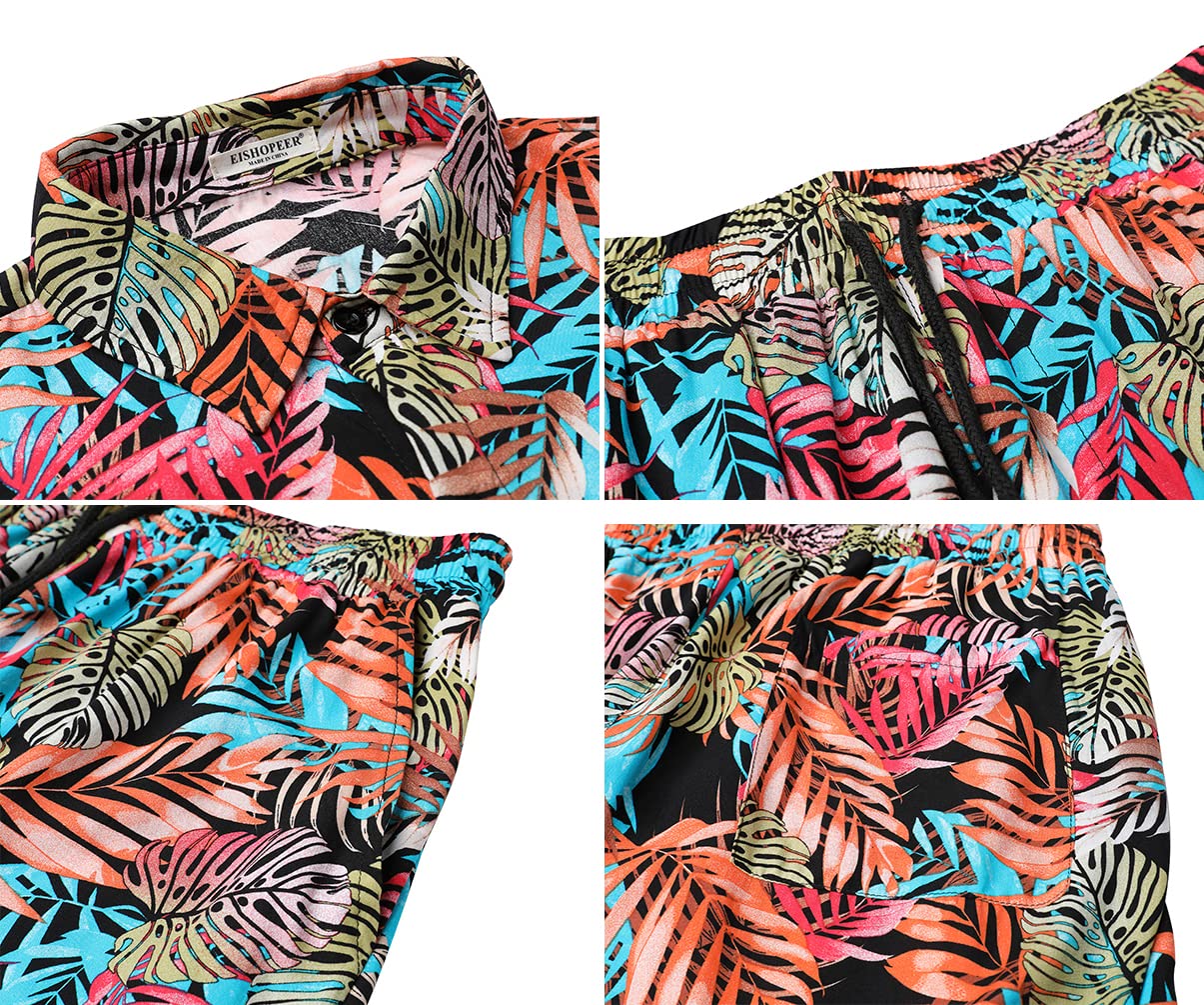 Camisa casual Apricot Vacation Style & shorts Set para hombre