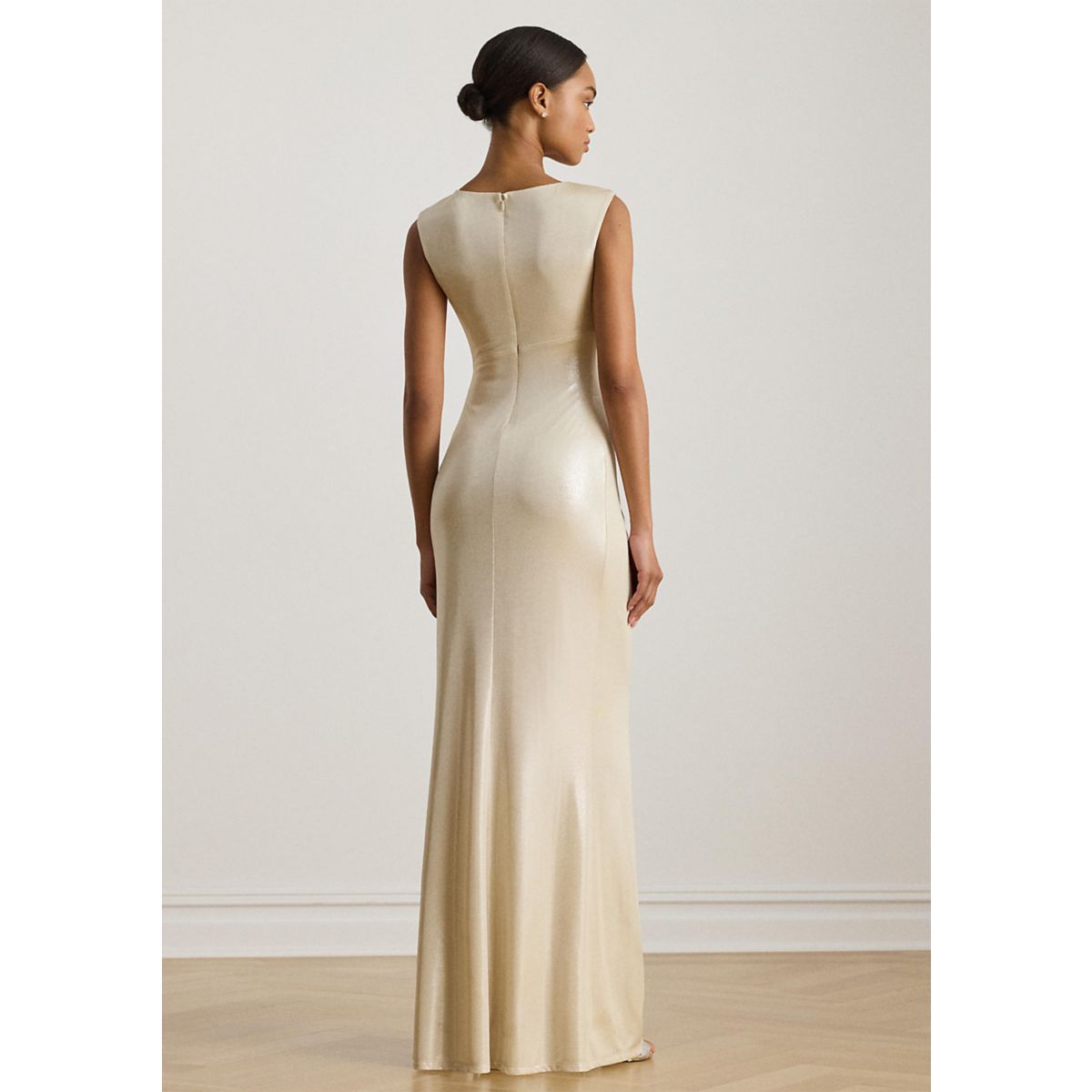 Women's Buckle-Trim Metallic Jersey Gown - 2
