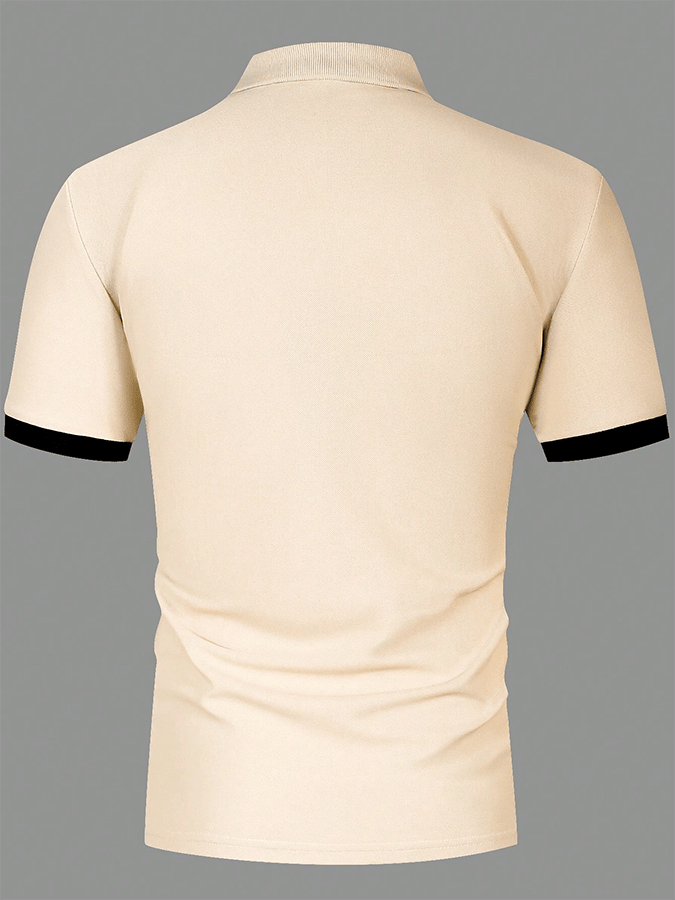 Camisa polo Letter rayas estampado casual para hombre