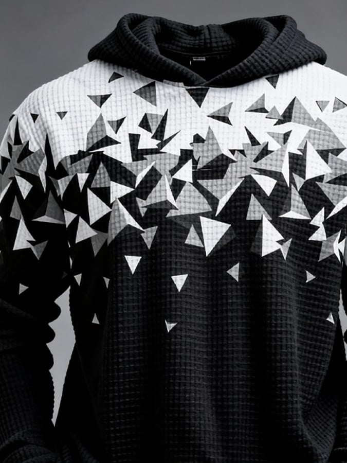 Sudadera retro en bloques de color estampado cierre para hombre