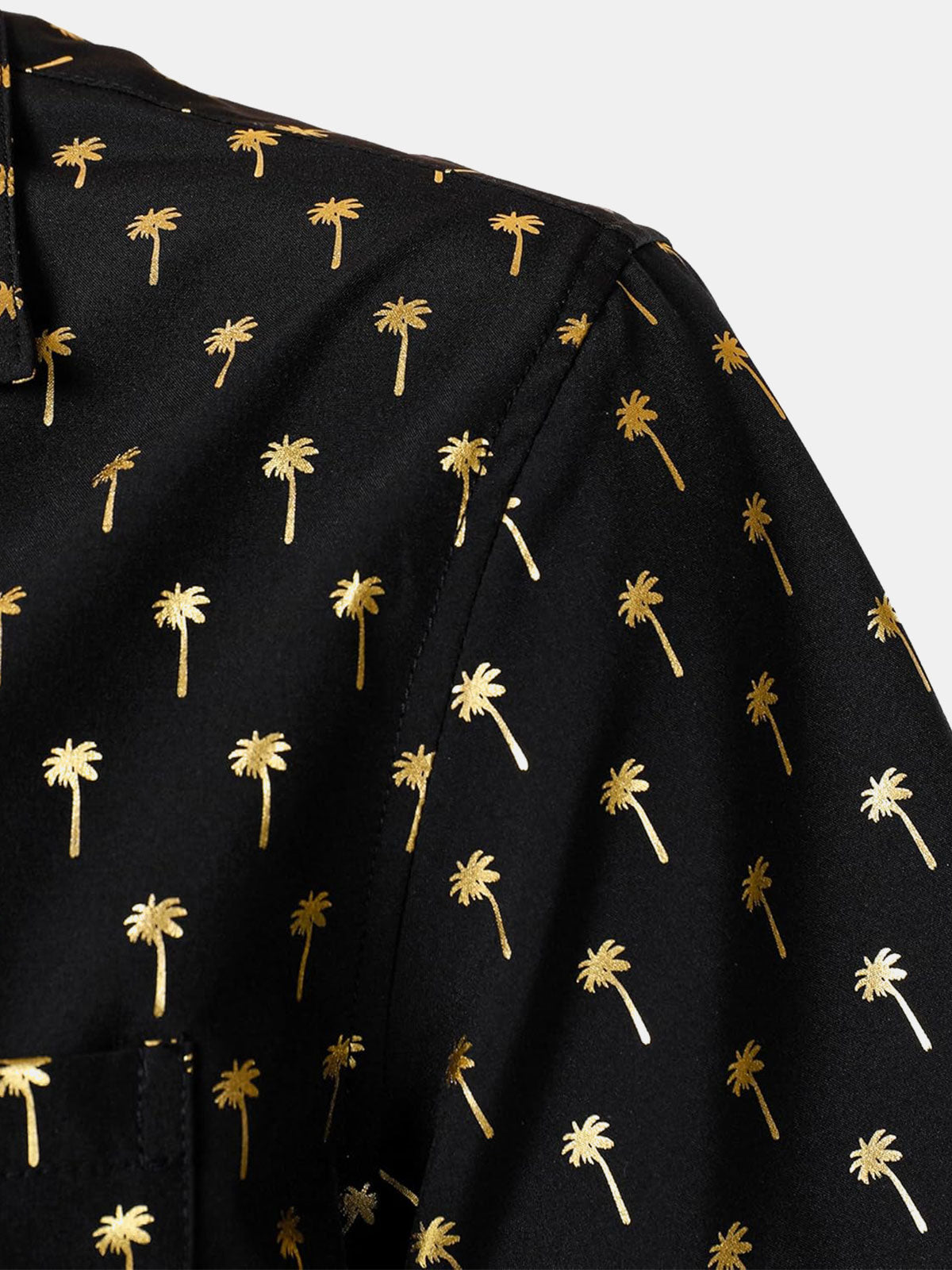 Camisa Golden Palm Tree Cuban Collar de manga corta para hombre