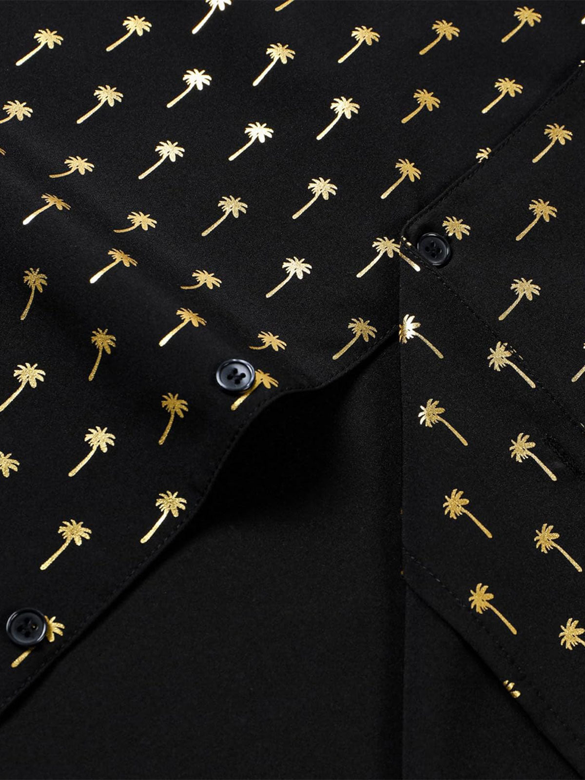 Camisa Golden Palm Tree Cuban Collar de manga corta para hombre