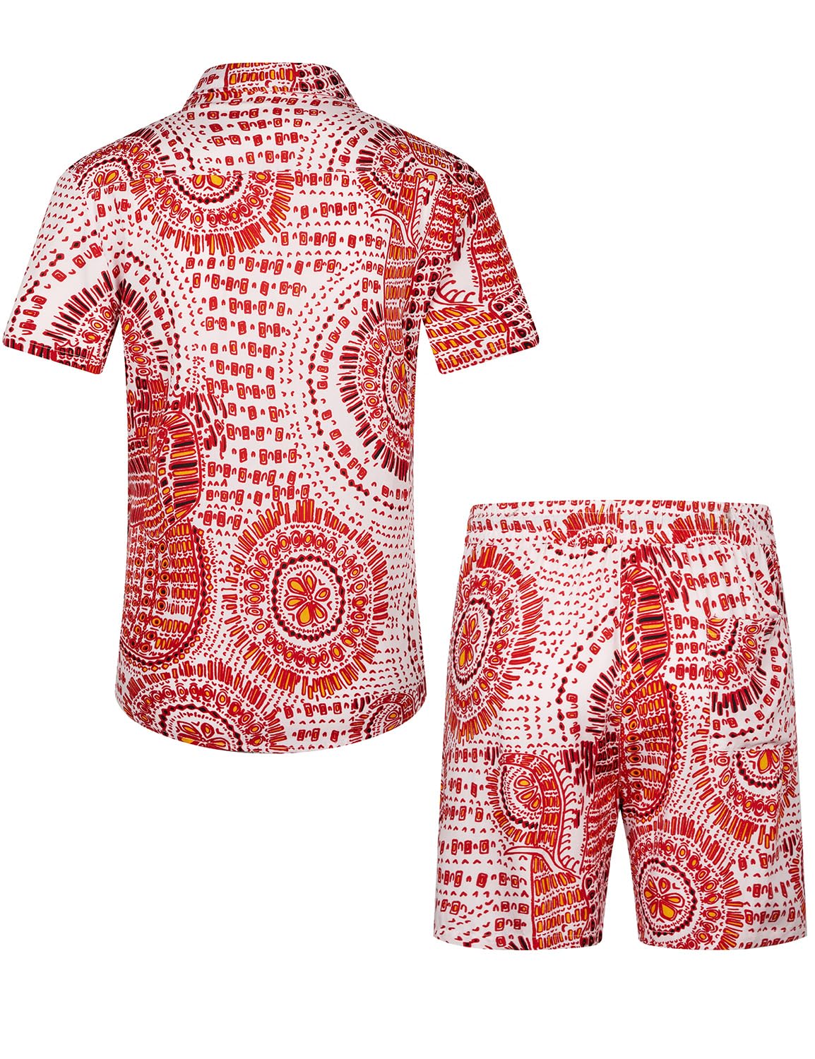 Camisa casual Apricot Vacation Style & shorts Set para hombre