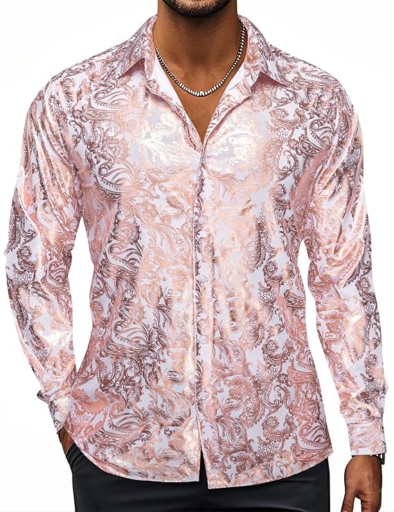 Camisa de vestir Mens floral estampado