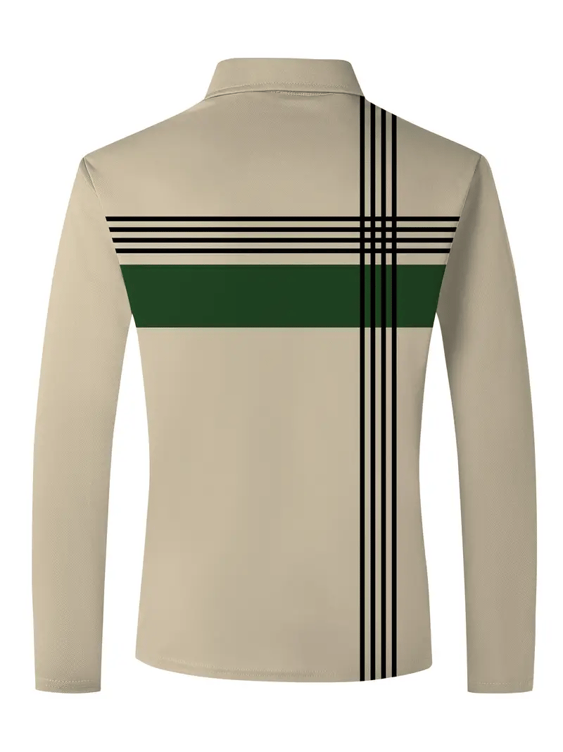 Ejecutivo casual a rayas con botones Polo para hombre