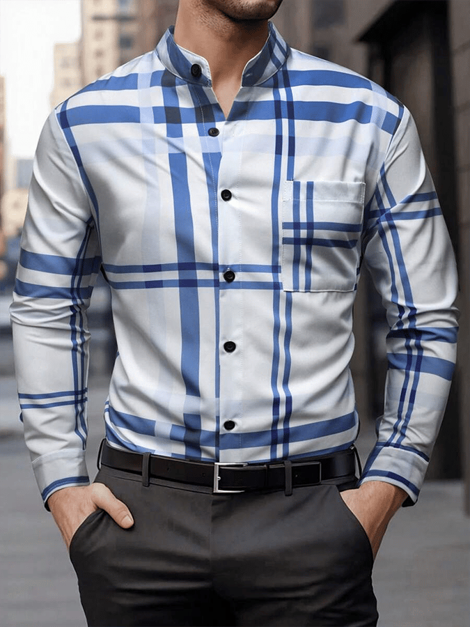 Camisa a cuadros ejecutivo casual para hombre