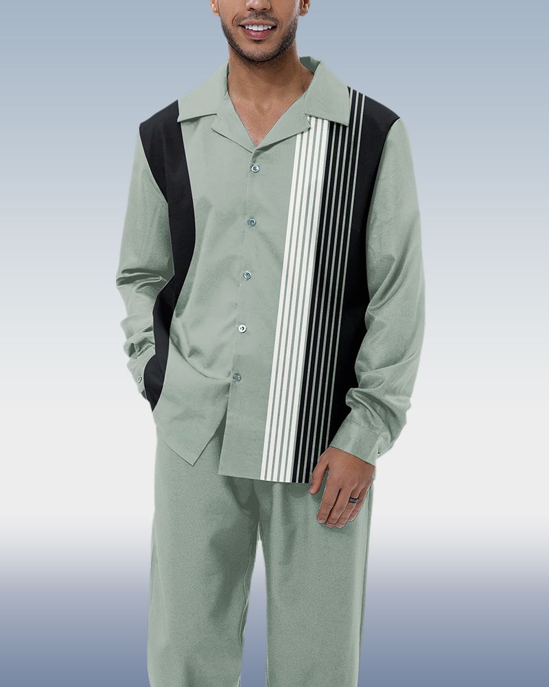 Suitmens 2-piece de manga larga suit with vertical rayas para hombre