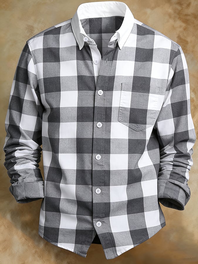 Camisa retro Abstract Art estampado Comfortable ejecutivo Style para hombre