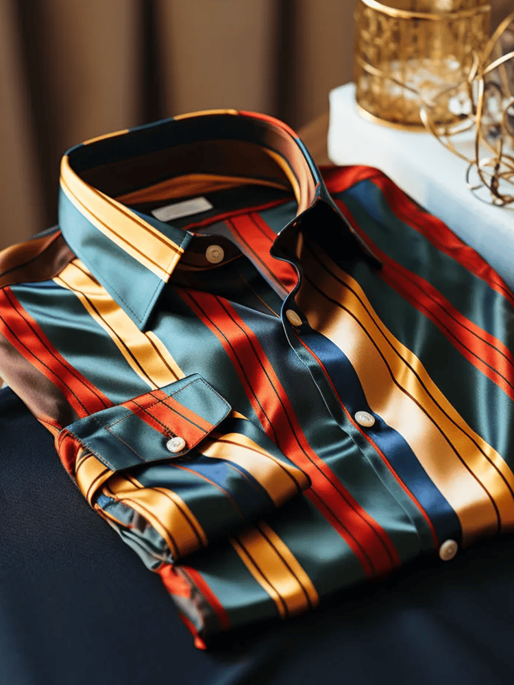 Camisa elegante Romantic a rayas de manga larga para hombre
