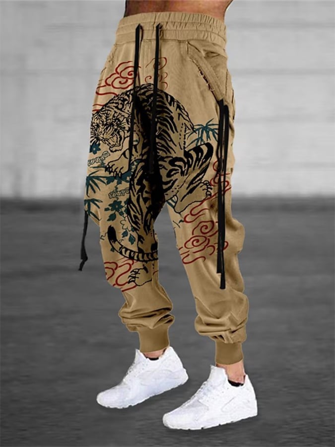 Casual estampado holgado Trousers para hombre