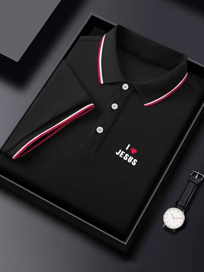 Camisa polo Jesus estampado para hombre