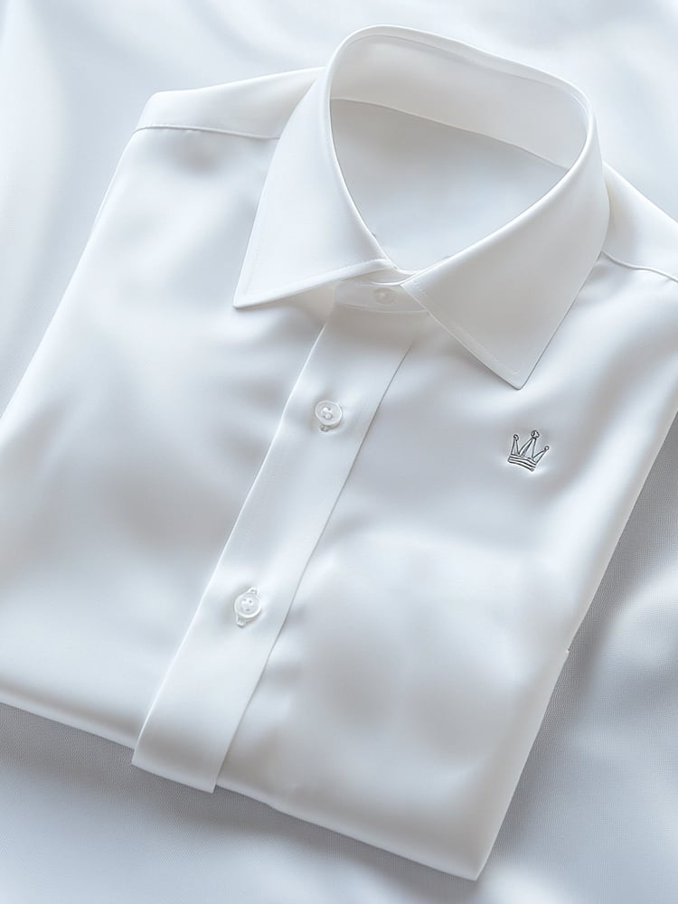 Camisa de lujo ejecutivo casual Crown Logo solapa de manga corta para hombre