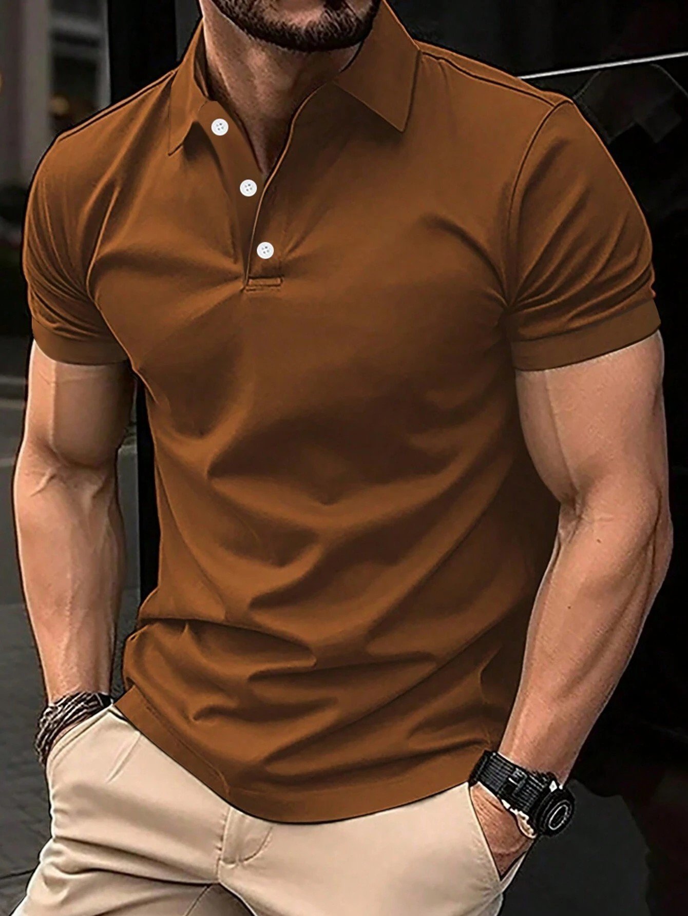 Camisa polo casual para hombre