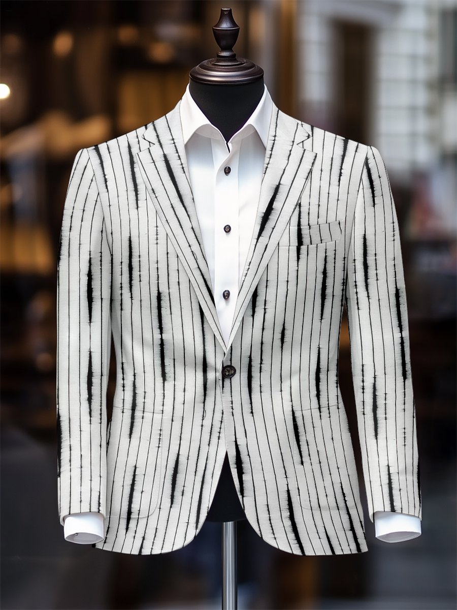 Saco retro casual a rayas para hombre