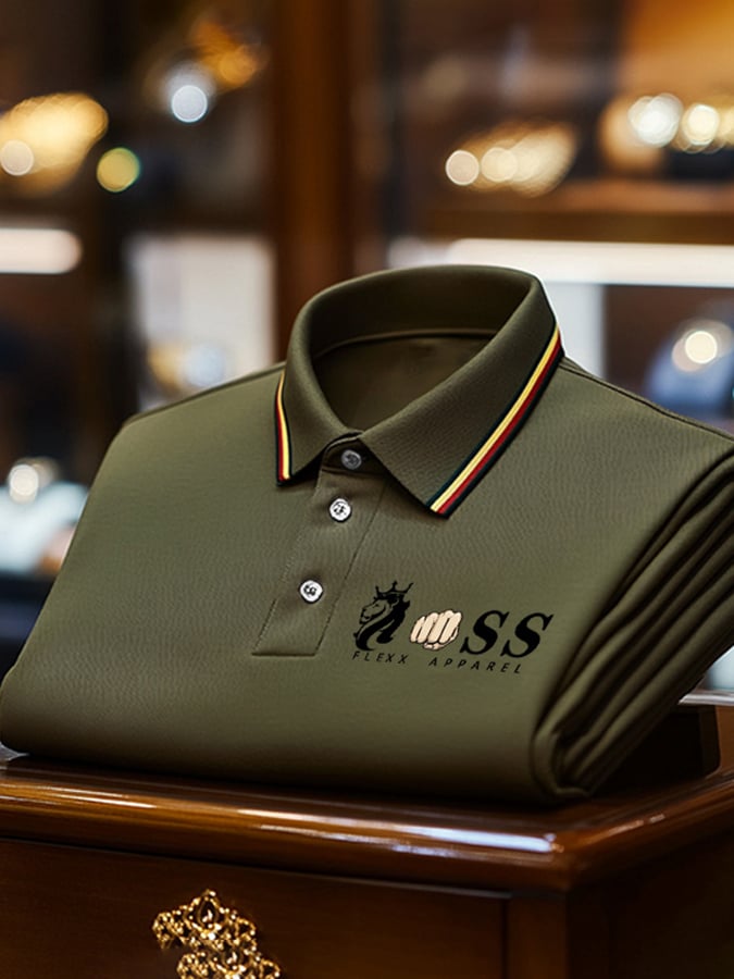 Camisa polo ejecutivo casual estampado para hombre