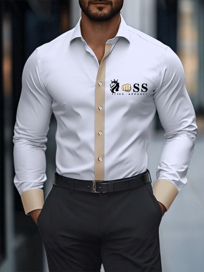 Camisa Contrast ejecutivo casual para hombre