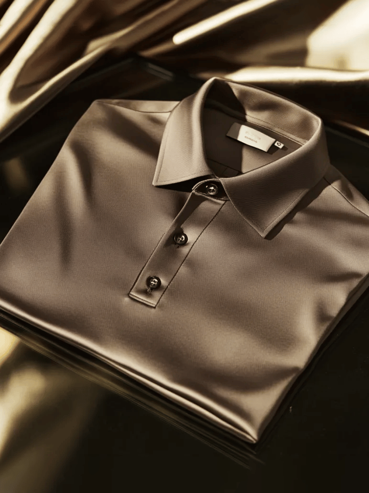 para hombre vintage ejecutivo de manga larga camisa polo