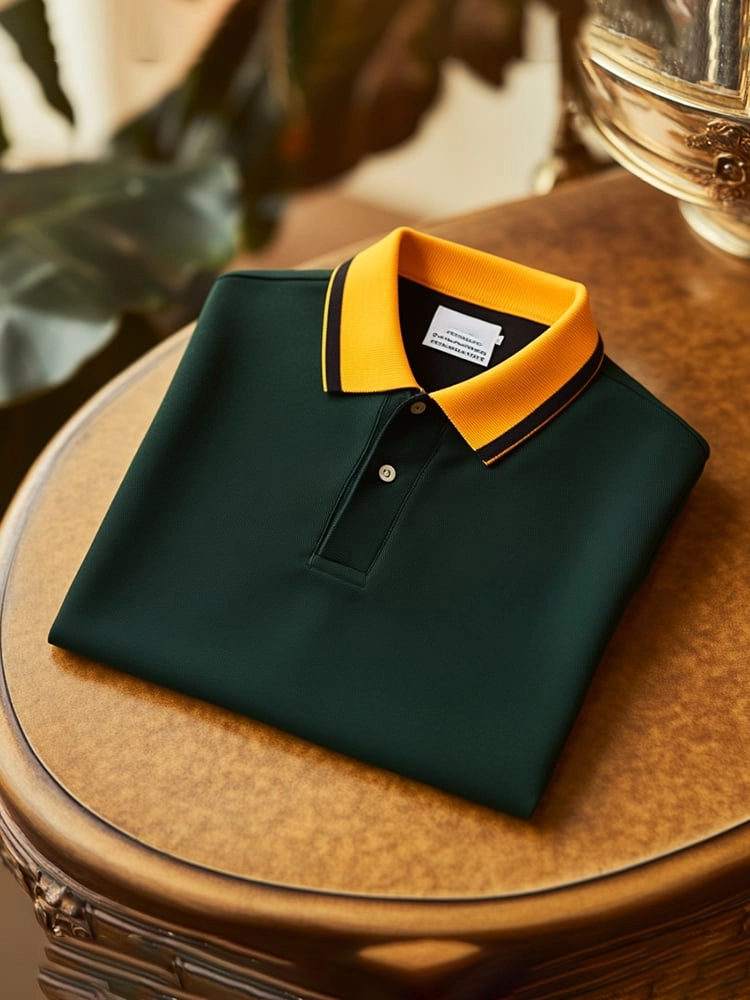 para hombre clásico ejecutivo Check Logo Button de manga corta camisa polo