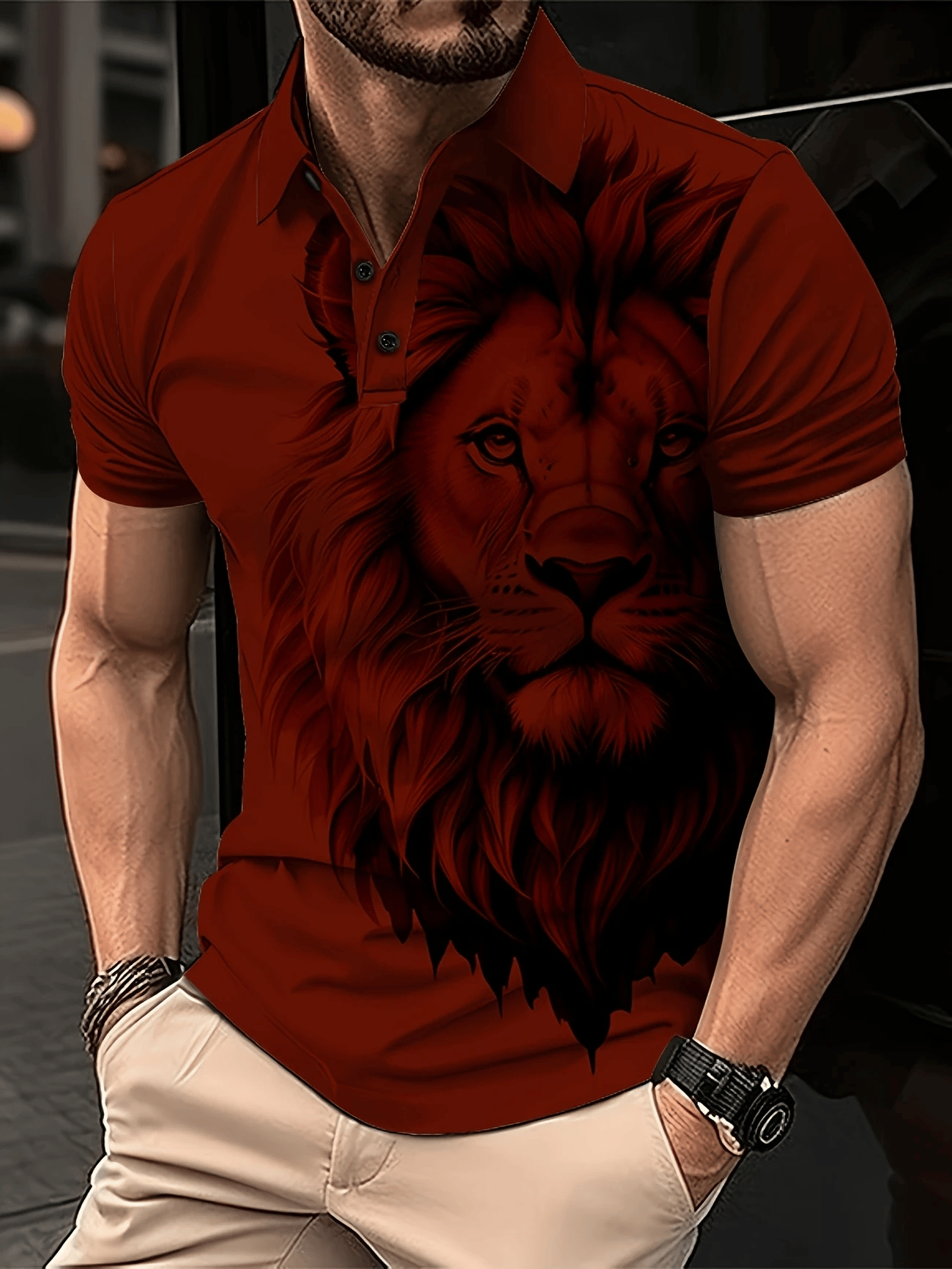 Camisa polo ejecutivo casual Button de manga corta para hombre