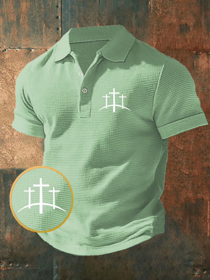 Camisa polo Faith Waffle de manga corta para hombre