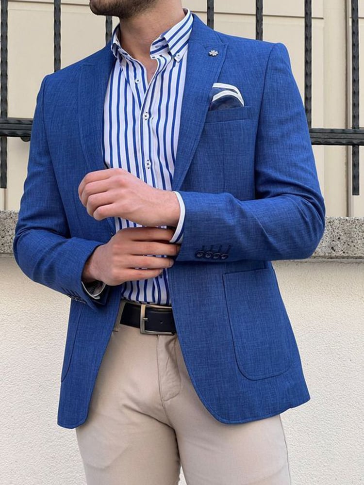 Ejecutivo casual Large bolsillo de color sólido sacos para hombre