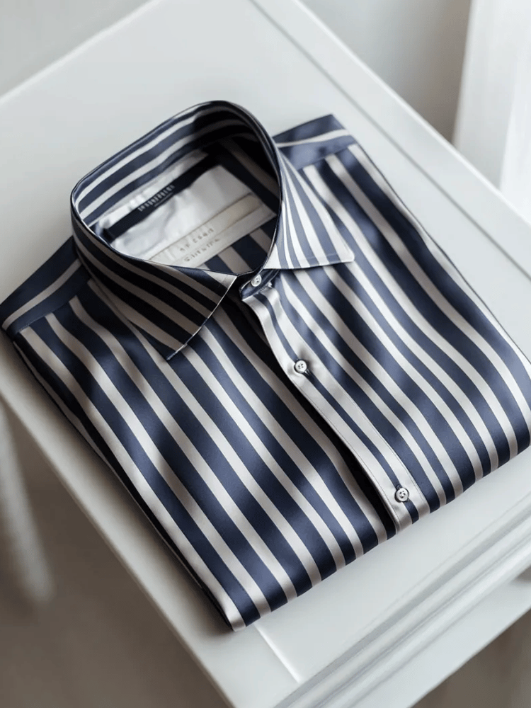 Camisa satén Wing de lujo ejecutivo de manga larga para hombre