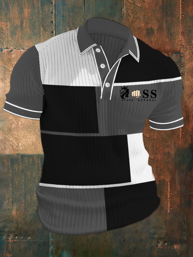 Casual geométrico Art ejecutivo tejidoted jacquard Polo para hombre